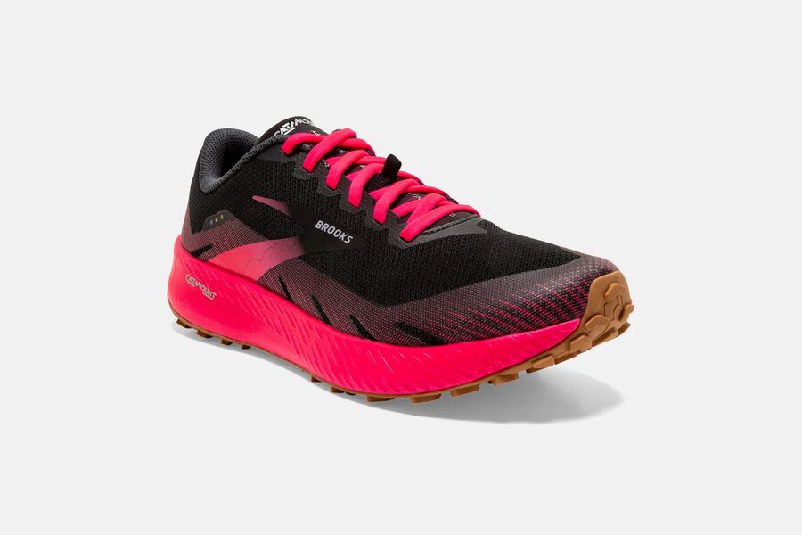 Catamount Trail Brooks Running Shoes NZ Womens - Black/Red - VBPINA-094